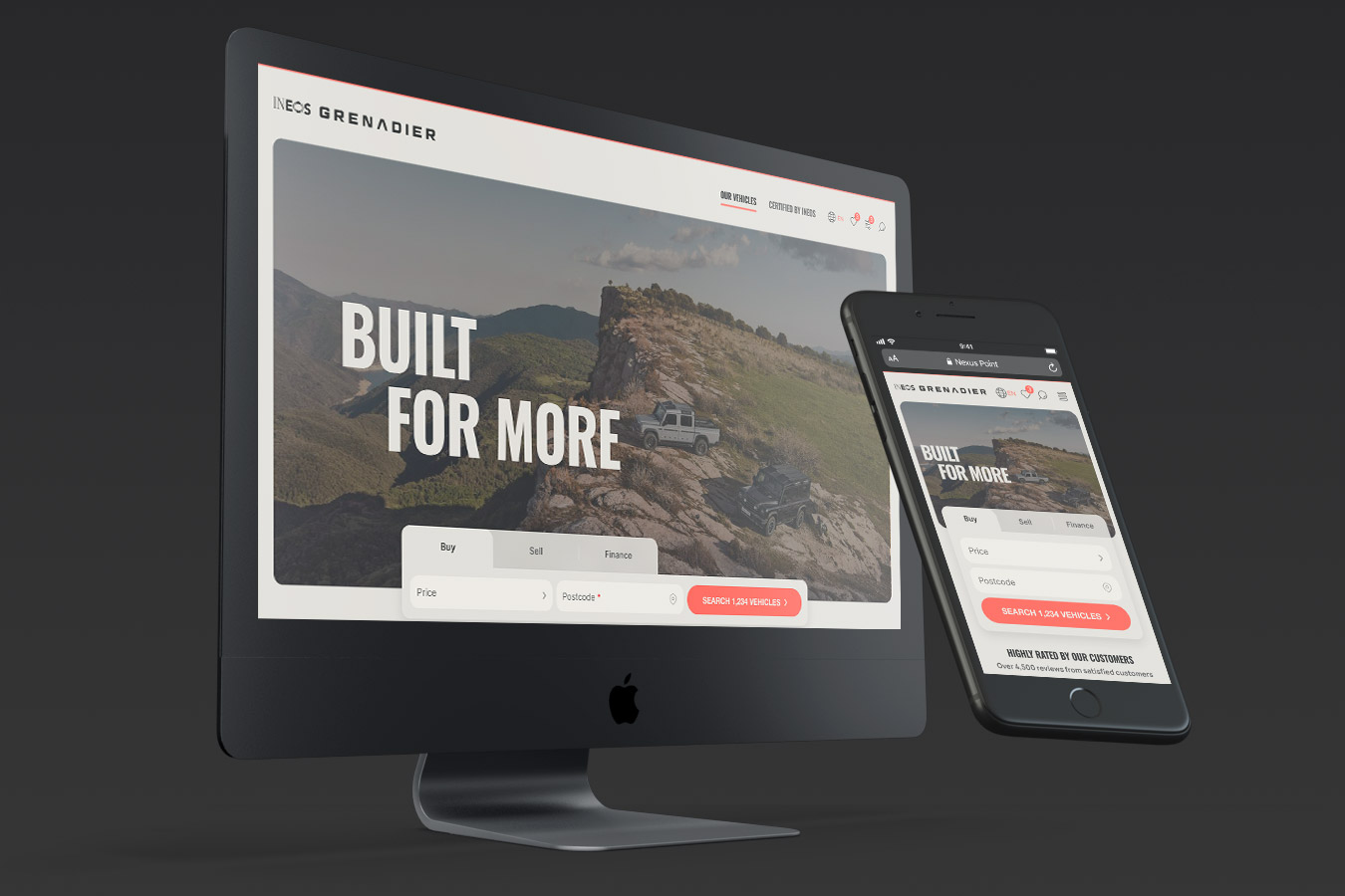 Screens showing the work we done for INEOS